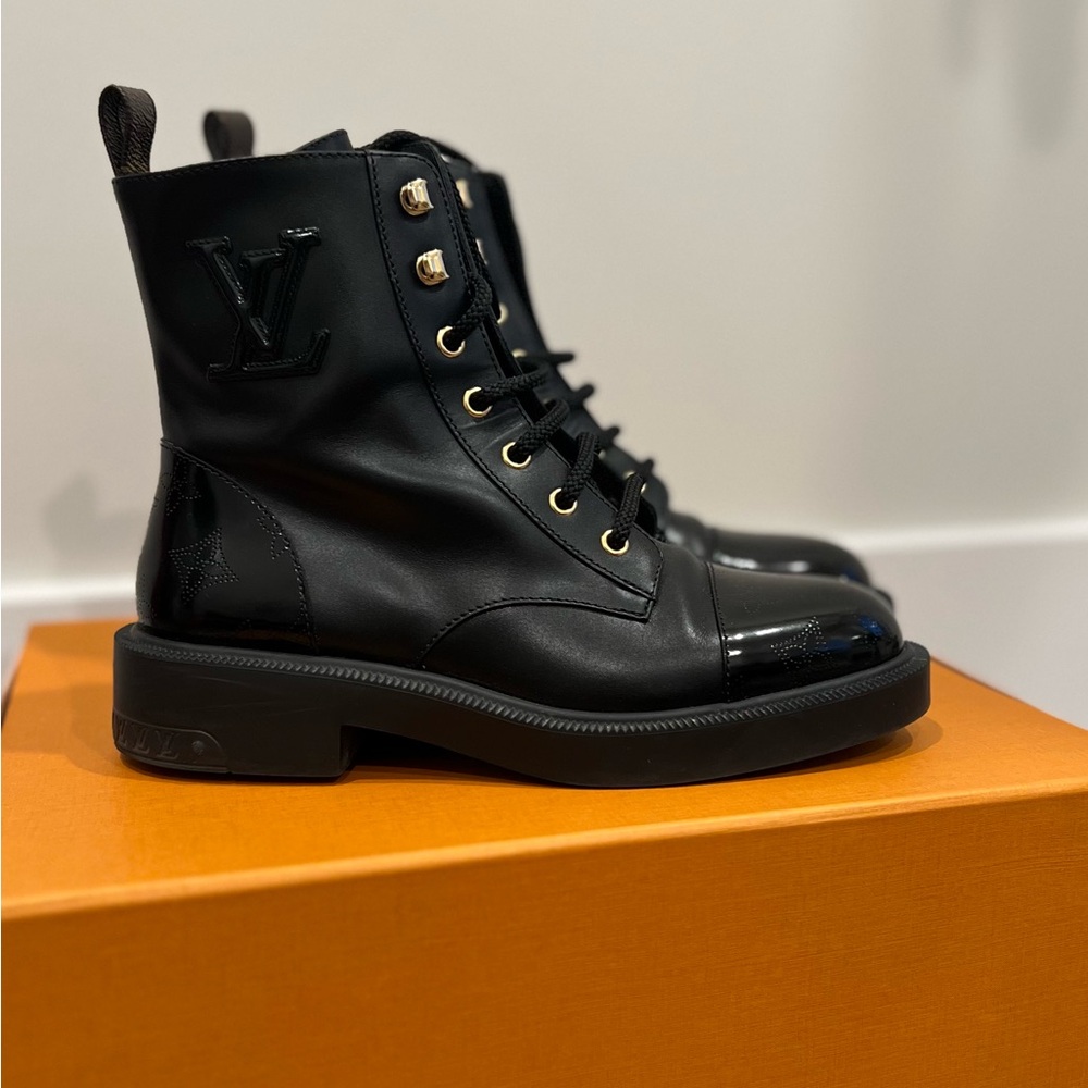 Louis Vuitton Black Leather Women's Boots